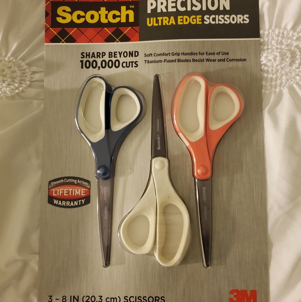 Scotch 3M, 3 Pk, Precision Ultra Edge Scissors